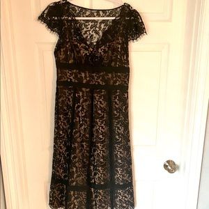 Ann Taylor Loft black lace cocktail dress - sz 8